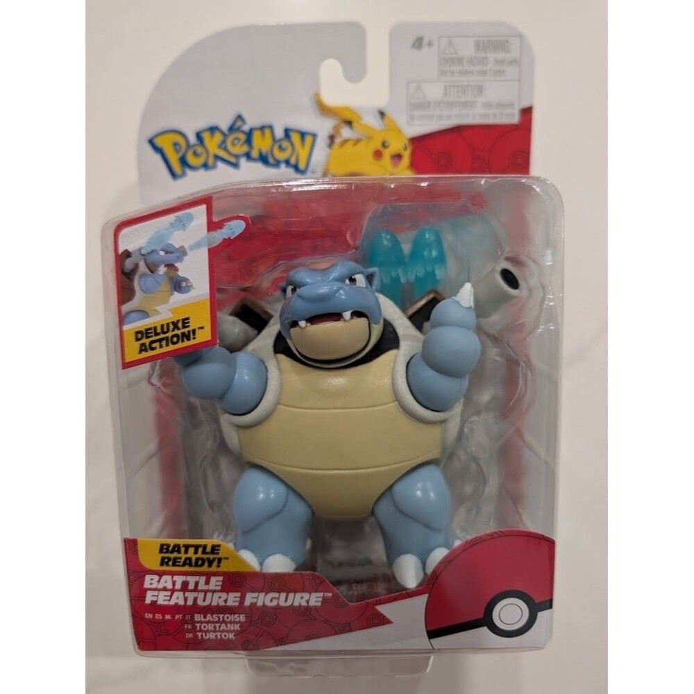 Nintendo Jazwares Pokemon 4.5 Inch BLASTOISE Battle Feature Deluxe Action Figure